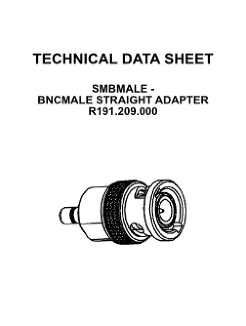 TECHNICAL DATA SHEET SMBMALE - BNCMALE STRAIGHT…